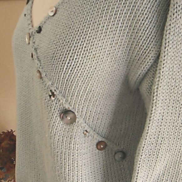 Pure Handknit Light Blue Sweater Soft Girl - Picture 3 of 12